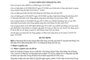 Quyết định 979/QĐ-UBND năm 2007 Quy hoạch nâng cao hiệu quả kinh tế vùng bãi