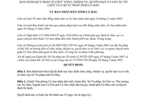 Quyết định số 17/2007/QĐ-UBND cơ cấu tổ chức Sở Tư pháp Cà Mau