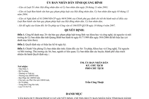 Quyết định 1139/QĐ-UBND năm 2007 văn bản khoa học môi trường hết hiệu lực Quảng Bình