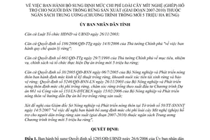 Quyết định 1120/QĐ-UBND năm 2007 định mức chi phí loài cây mít nghệ Đắk Lắk