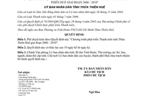 Quyết định 1271/2007/QĐ-UBND Chương trình phát triển Thanh niên Thừa Thiên Huế