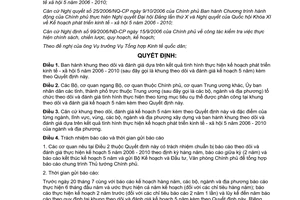 Quyết định 555/2007/QĐ-BKH khung theo dõi đánh giá dựa trên kết quả thực hiện kế hoạch phát triển kinh tế xã hội 5 năm 2006 2010