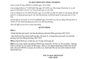 Quyết định 21/2007/QĐ-UBND quản lý sử dụng Quỹ giải quyết việc làm Lâm Đồng