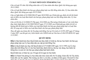 Quyết định 36/2007/QĐ-UBND Quy định trình tự thủ tục ban hành văn bản quy phạm