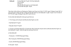 Công văn  3557/UBND-VX  giải quyết  chính sách  Ban đại diện Hội người cao tuổi thành phố và quận - huyện