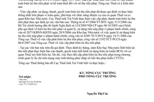 Công văn 2317/TCT-TVQT Thanh toán biên lai thu tiền phạt