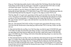 Công văn  2337/TCT-TNCN  cách tính thuế thu nhập cá nhân đối với nhân viên người nước ngoài.