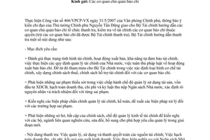 Công văn  8199/BTC-TTr  thanh tra tài chính các cơ quan báo chí