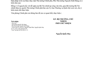 Công văn  3595/VPCP-KTTH  biện pháp xử lý nợ thuế