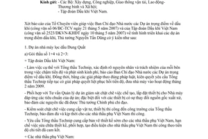 Công văn 2999/VPCP-DK  tình hình triển khai các dự án trọng điểm dầu khí