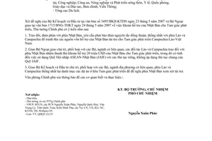 Công văn 3064/VPCP-QHQT  vận động tài trợ của Nhật bản đầu tư vào khu vực Tam giác phát triển Việt Nam-Lào-Campuchia