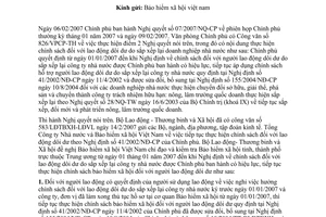 Công văn 1972/LĐTBXH-BHXH  chế độ bảo hiểm xã hội giải quyết chế độ bảo hiểm xã hội đối với người lao động dôi dư theo NĐ 41/2002/NĐ-CP