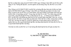 Công văn 1635/BNV-TCPCP hướng dẫn lập hội