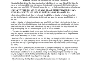 Công văn  7621/BTC-TCT hướng dẫn xử lý thuế  cơ sở SXKD bị thiệt hại  tài sản do thiên tai, hoả hoạn 2006