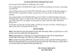 Quyết định 15/2007/QĐ-UBND nhiệm vụ quyền hạn chi cục Kiểm lâm Quảng Nam