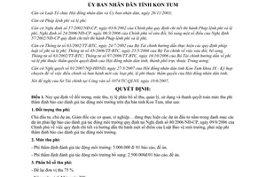 Quyết định 23/2007/QĐ-UBND mức thu phí thẩm định báo cáo đánh giá tác động