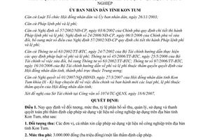 Quyết định 20/2007/QĐ-UBND phí cấp phép sử dụng vật liệu nổ công nghiệp
