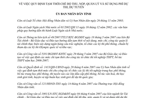 Quyết định 1414/QĐ-UBND năm 2007 thu nộp quản lý sử dụng phí dự thi Thừa Thiên Huế