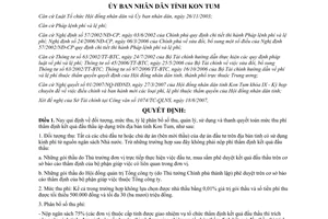 Quyết định 18/2007/QĐ-UBND mức thu phí thẩm định kết quả đấu thầu