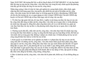 Chỉ thị 04/2007/CT-UBND quy tắc ứng xử cán bộ công chức viên chức Bình Thuận