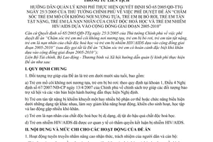 Thông tư liên tịch 68/2007/TTLT-BTC-BLĐTBXH  hướng dẫn quản lý kinh phí cho Đề án Chăm sóc trẻ em hoàn cảnh