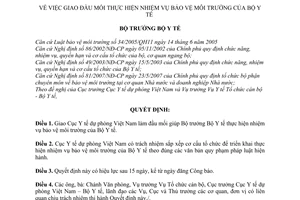 Quyết định 30/2007/QĐ-BYT giao đầu mối thực hiện nhiệm vụ bảo vệ môi trường Bộ Y tế