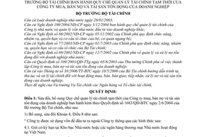 Quyết định 2157/QĐ-BTC Quy chế quản lý tài chính tạm thời Công ty mua bán nợ tài sản tồn đọng doanh nghiệp sửa đổi Quyết định 1683/QĐ-BTC