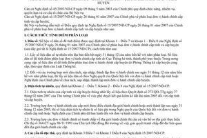 Thông tư 05/2007/TT-BNV phân loại đơn vị hành chính cấp tỉnh huyện hướng dẫn Nghị định 15/2007/NĐ-CP