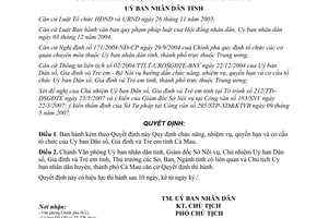 Quyết định 22/2007/QĐ-UBND chức năng nhiệm vụ ủy ban dân số gia đình trẻ em Cà Mau