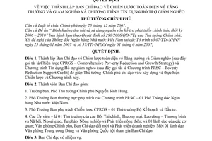 Quyết định 774/QĐ-TTg thành lập ban chỉ đạo chiến lược toàn diện tăng trưởng giảm nghèo chương trình tín dụng hỗ trợ giảm nghèo