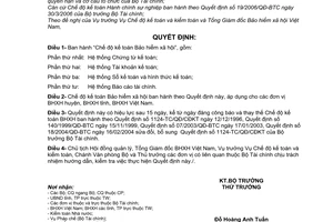 Quyết định 51/2007/QĐ-BTC Chế độ kế toán Bảo hiểm xã hội