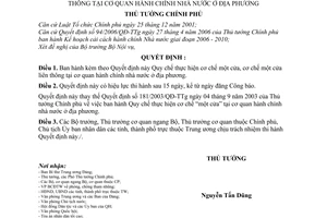 Quyết định 93/2007/QĐ-TTg Quy chế thực hiện cơ chế một cửa liên thông cơ quan hành chính nhà nước địa phương
