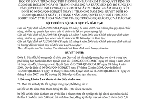 Quyết định 34/2007/QĐ-BGDĐT Quy chế thi tốt nghiệp trung học cơ sở phổ thông sửa đổi Quyết định 13/2004/QĐ-BGD&ĐT 06/2005 19/2006 11/2007
