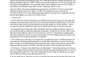 Chỉ thị 09/2007/CT-UBND triển khai thi hành Luật Cư trú Bình Phước