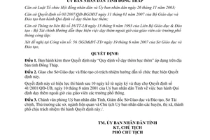 Công văn 29/2007/QĐ-UBND Quy định dạy học thêm trên địa bàn tỉnh Đồng Tháp