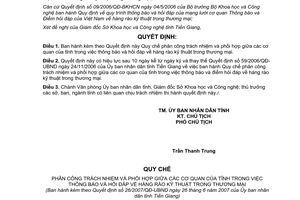 Quyết định 26/2007/QĐ-UBND Phối hợp trả lời về rào cản thương mại