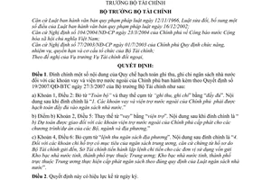 Quyết định 2215/QĐ-BTC đính chính Quyết định 19/2007/QĐ-BTC Quy chế hạch toán ghi thu, ghi chi ngân sách nhà nước
