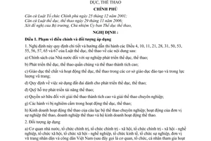 Nghị định 112/2007/NĐ-CP hướng dẫn Luật thể dục thể thao