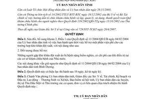 Quyết định 62/2007/QĐ-UBND sửa đổi quyết định hỗ trợ một phần viện phí Bình Dương