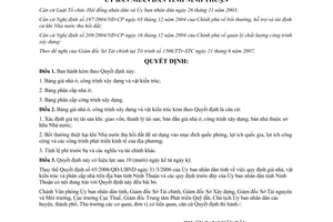 Quyết định 145/2007/QĐ-UBND giá nhà ở công trình xây dựng tỉnh Ninh Thuận