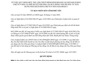 Quyết định 1137/2007/QĐ-UBND mức cho thuê điểm kinh doanh Bách hoá chợ Tuy Hòa Phú Yên