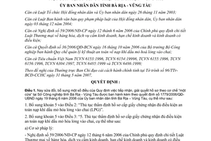 Quyết định 41/2007/QĐ-UBND tiếp nhận giải quyết hồ sơ theo cơ chế một cửa Bà Rịa Vũng Tàu