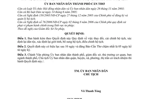 Quyết định 21/2007/QĐ-UBND thay đổi, cải chính hộ tịch, xác định lại dân tộc