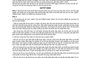 Quyết định 1565/2007/QĐ-UBND cơ chế một cửa trong giải quyết tổ chức, công dân