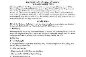 Nghị quyết 86/2007/NQ-HĐND.K7 quy định mức thu học phí quỹ xây dựng trường học