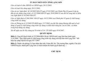 Quyết định 25/2007/QĐ-UBND văn bản quy phạm pháp luật Lạng Sơn hết hiệu lực
