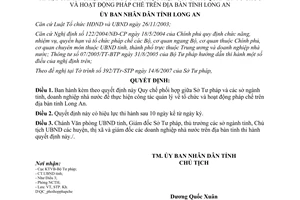 Quyết định 27/2007/QĐ-UBND quản lý về tổ chức và hoạt động pháp chế Long An