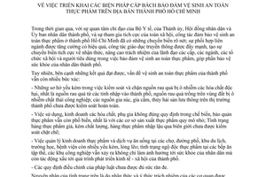 Chỉ thị16/2007/CT-UBND triển khai biện pháp cấp bách bảo đảm vệ sinh an toàn thực phẩm địa bàn Hồ Chí Minh