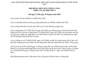 Nghị quyết 93/2007/NQ-HĐND phí thẩm định hồ sơ điều kiện hành nghề khoan nước