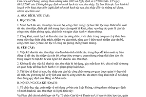 Kế hoạch 478/KH-UBDT triển khai thực hiện NĐ minh bạch tài sản, thu nhập